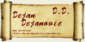 Dejan Dejanović vizit kartica